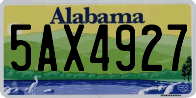AL license plate 5AX4927