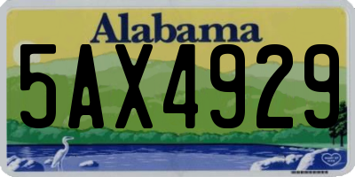 AL license plate 5AX4929