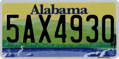 AL license plate 5AX4930