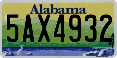 AL license plate 5AX4932