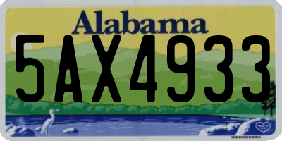 AL license plate 5AX4933
