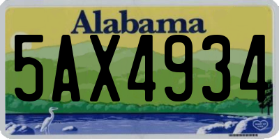 AL license plate 5AX4934