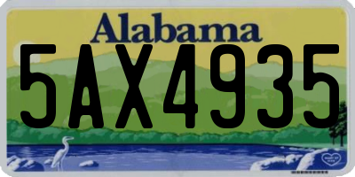 AL license plate 5AX4935