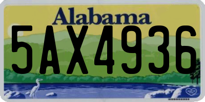 AL license plate 5AX4936
