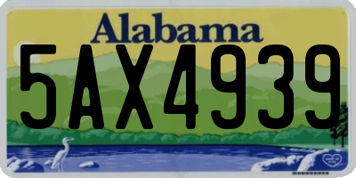 AL license plate 5AX4939