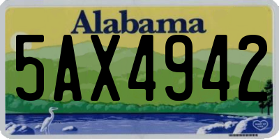 AL license plate 5AX4942