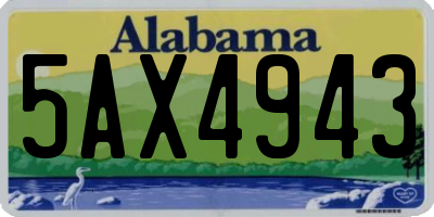 AL license plate 5AX4943