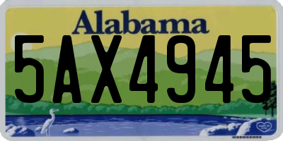 AL license plate 5AX4945