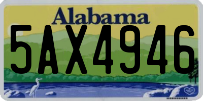 AL license plate 5AX4946