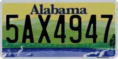 AL license plate 5AX4947