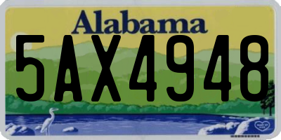 AL license plate 5AX4948