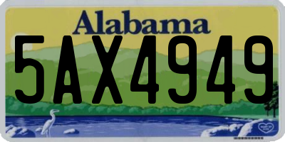 AL license plate 5AX4949