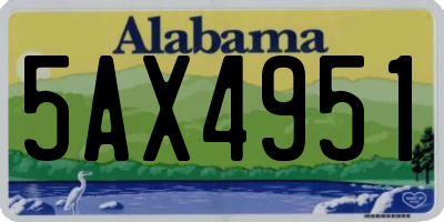 AL license plate 5AX4951