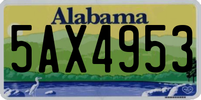 AL license plate 5AX4953