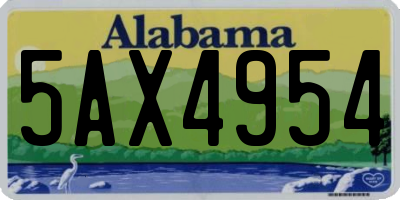 AL license plate 5AX4954