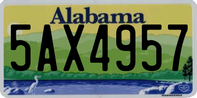 AL license plate 5AX4957