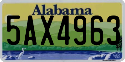 AL license plate 5AX4963