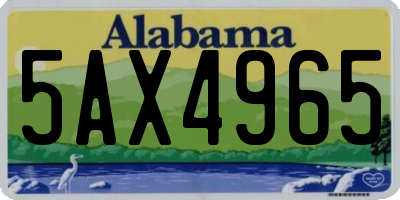 AL license plate 5AX4965