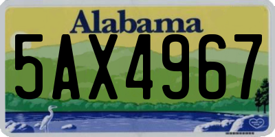 AL license plate 5AX4967