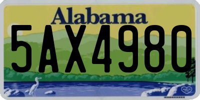 AL license plate 5AX4980
