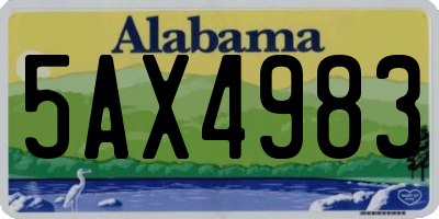 AL license plate 5AX4983