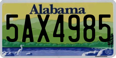 AL license plate 5AX4985
