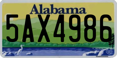 AL license plate 5AX4986