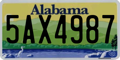 AL license plate 5AX4987
