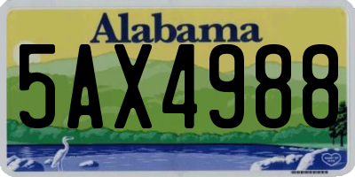 AL license plate 5AX4988