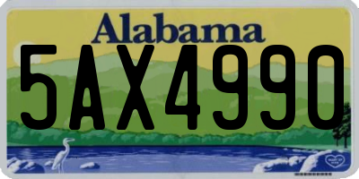 AL license plate 5AX4990
