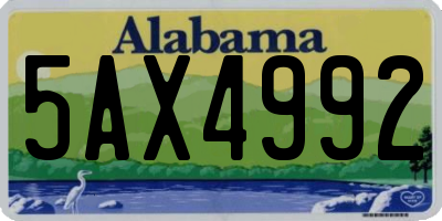 AL license plate 5AX4992