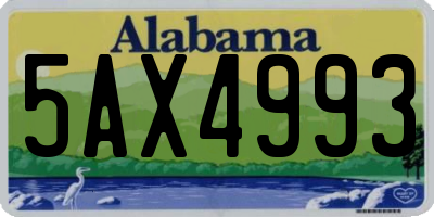 AL license plate 5AX4993