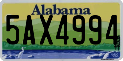 AL license plate 5AX4994