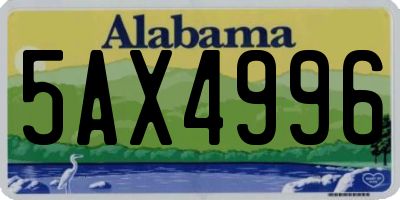 AL license plate 5AX4996