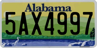 AL license plate 5AX4997