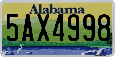 AL license plate 5AX4998