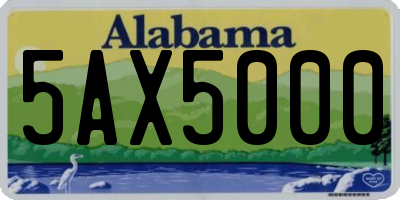AL license plate 5AX5000