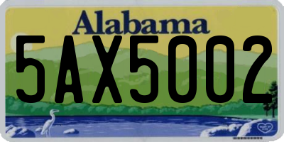 AL license plate 5AX5002
