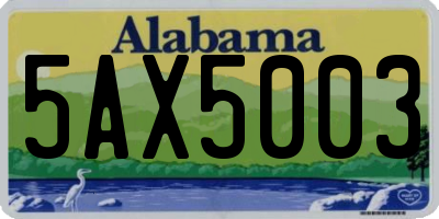 AL license plate 5AX5003