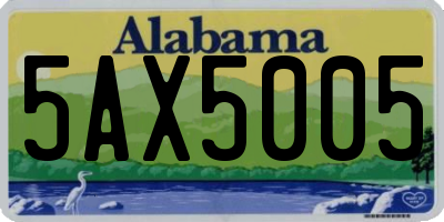 AL license plate 5AX5005