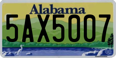 AL license plate 5AX5007