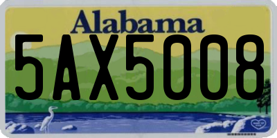 AL license plate 5AX5008