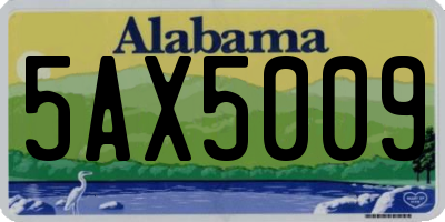 AL license plate 5AX5009