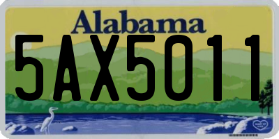AL license plate 5AX5011