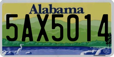 AL license plate 5AX5014
