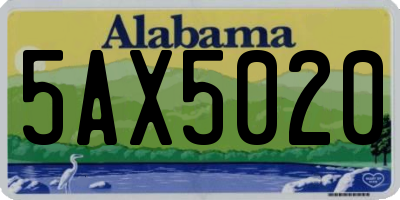 AL license plate 5AX5020