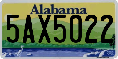 AL license plate 5AX5022