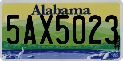AL license plate 5AX5023