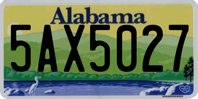AL license plate 5AX5027