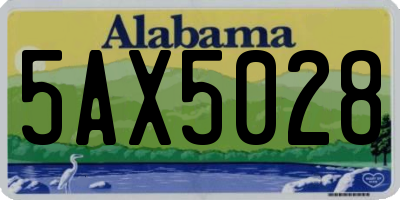 AL license plate 5AX5028
